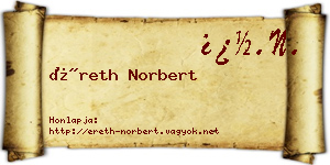 Éreth Norbert névjegykártya